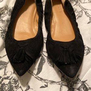 J crew Lottie suede tassel stretch flats